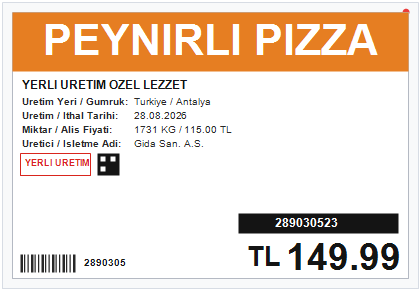 Dijital Etiket DS035Q (Manav & Reyon)
