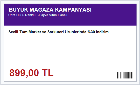 Dijital Etiket RS133 (Dijital Afiş)